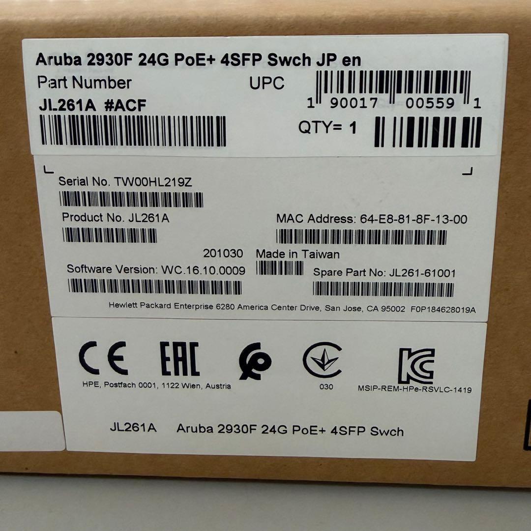 ルーター・ネットワーク機器 Aruba 2930F 24G POE Switch