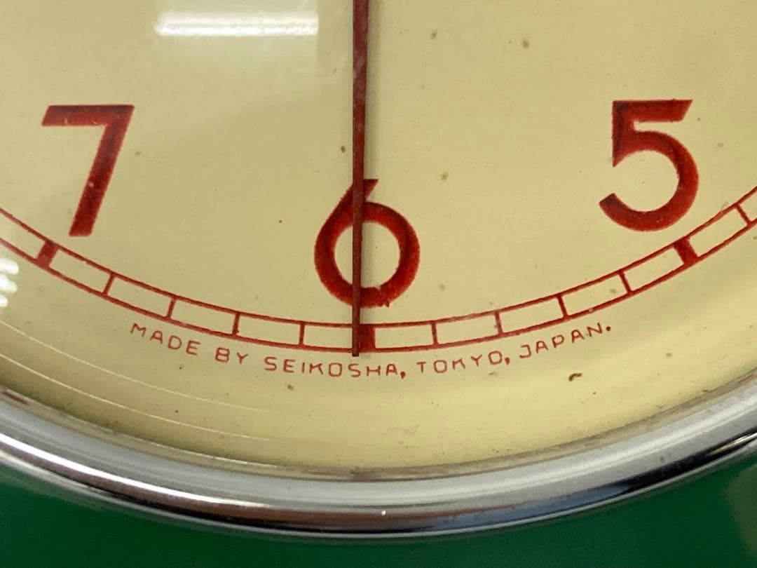 【激レア】精工舎SEIKOSHA アラームクロック グリーン　アンティーク　昭和