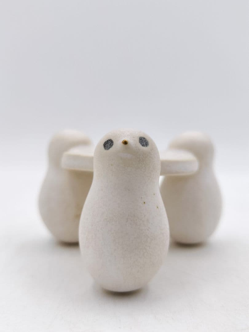 d200【未使用品】 蓋置 雪だるま 今岡三四郎 木箱 茶道具