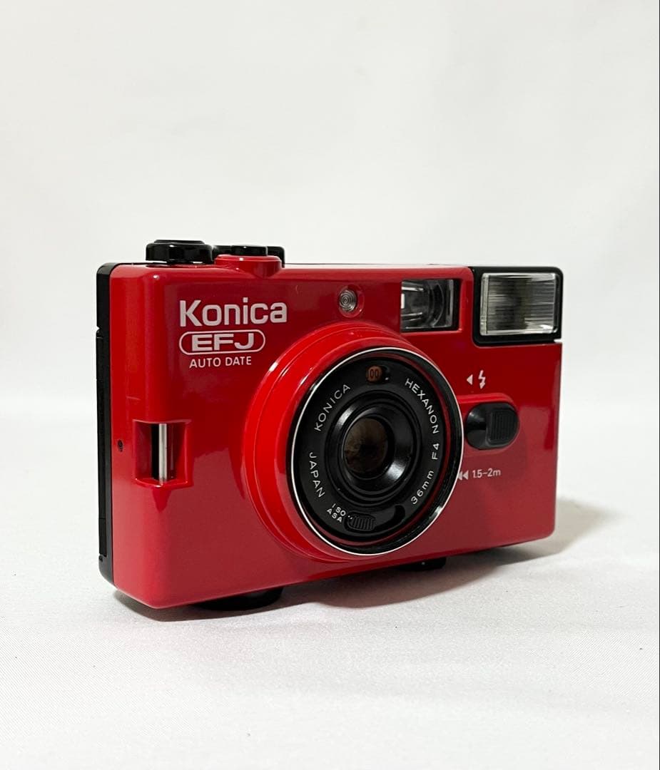 【完動品】Konica EFJ レッド フィルムカメラ 動作確認済み
