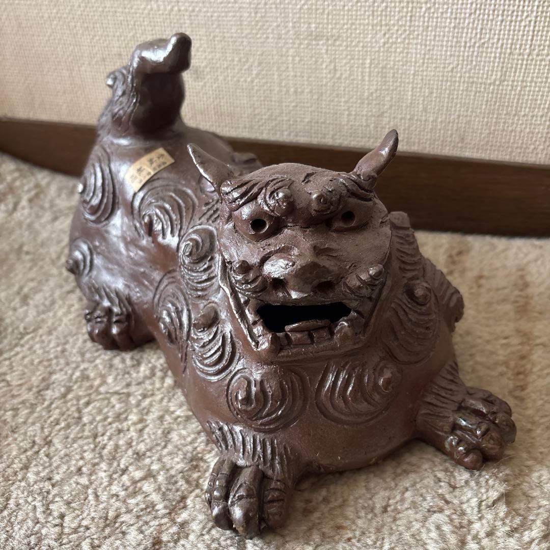 金城敏昭 シーサー 大型 壺屋焼き やちむん 金城次郎 次男