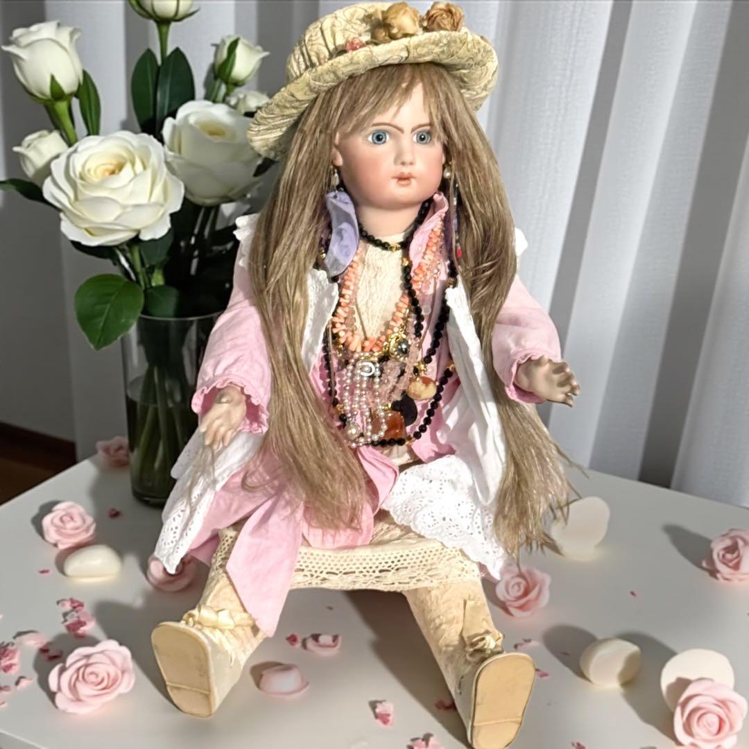ビスクドール テート ジュモー ラルフローレン ドレス 帽子 カメオ 赤珊瑚