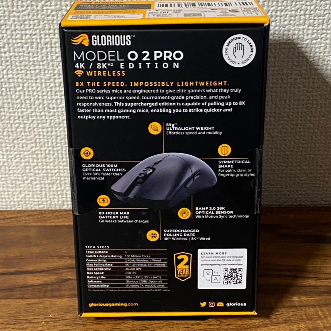 Glorious Model O 2 Pro 4K/8KHz 無線マウス