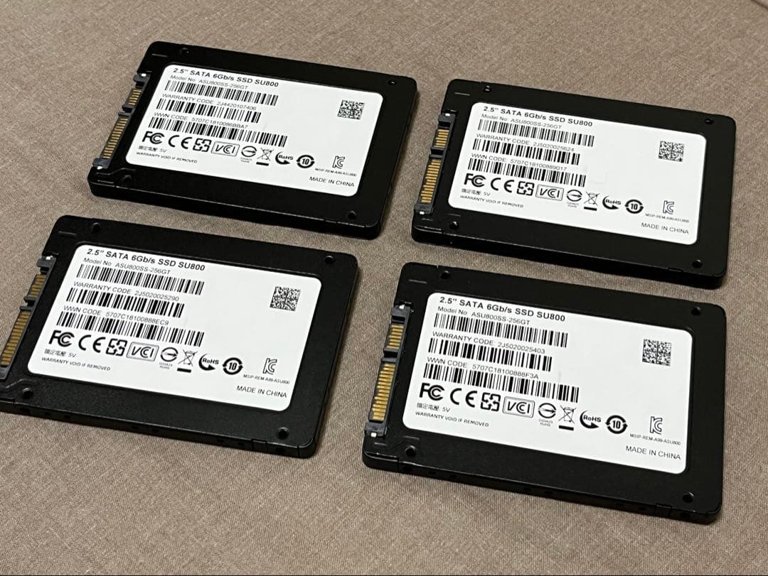 2.5インチ SATA SSD 256GB ADATA ASU800 4個セット
