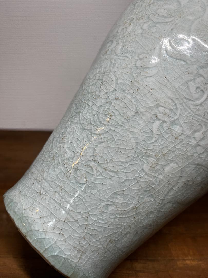 宋時代　影青刻花文梅瓶　宋