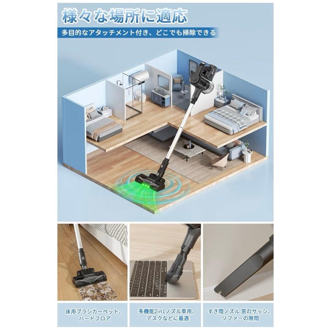 Hearten 掃除機 自立式設計コードレス掃除機　強力吸引　年末大掃除に‼️