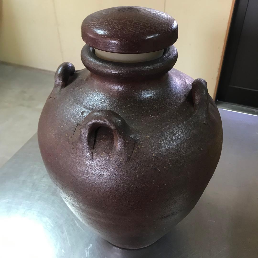 荒焼(あらやち)甕　四つ耳　泡盛古酒作り　熟成甕