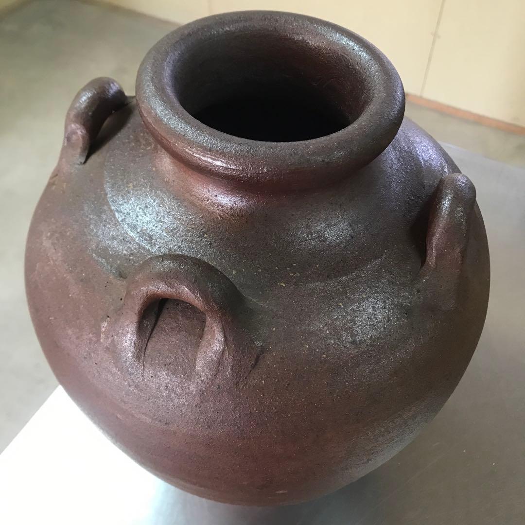 荒焼(あらやち)甕　四つ耳　泡盛古酒作り　熟成甕