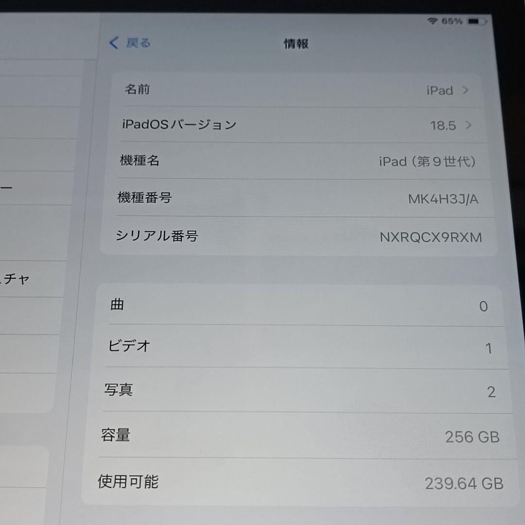 (美品)iPad 第9世代 WiFi Cellular Simフリー 256GB