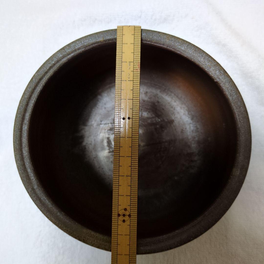 備前焼 建水 箱付き 茶色と灰色の混合