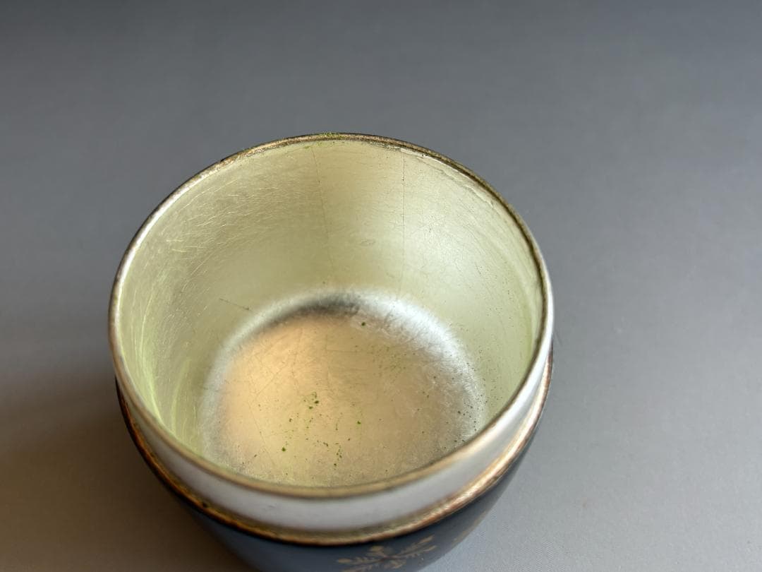 薄茶器　翠甫　雪花蒔絵　内銀地　大棗　茶道具