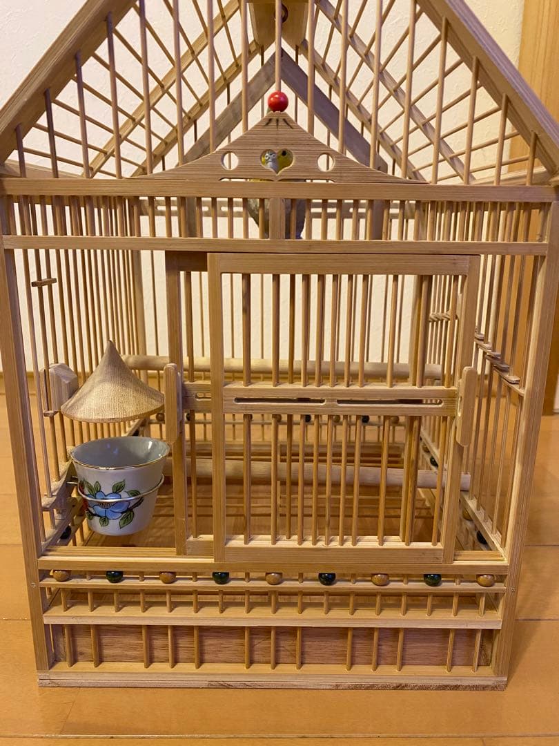 ⭐️限定値下げ　鳥籠　手作り　竹細工　工芸　匠⑥