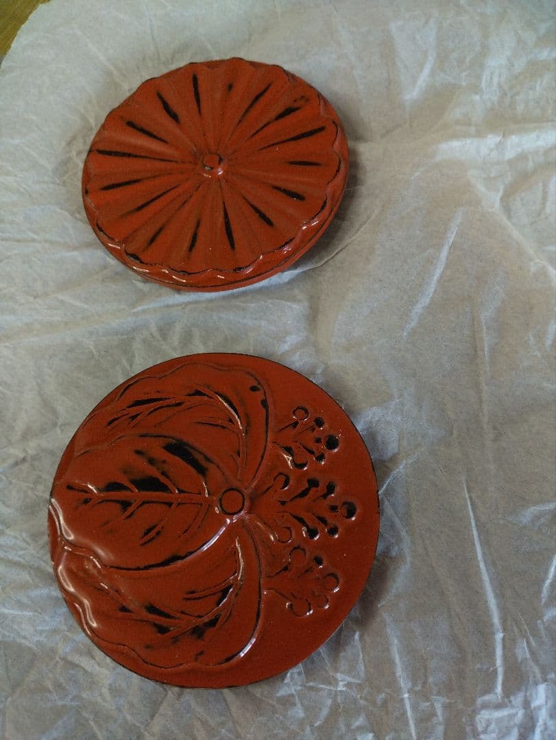 根来塗金輪寺茶器　菊桐金輪寺一双　小松一徳作
