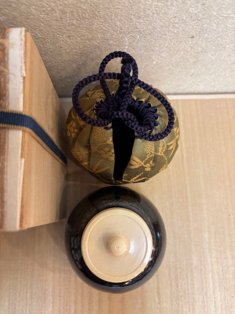 茶入　唐物写　羽室文淋　松本鉄山作