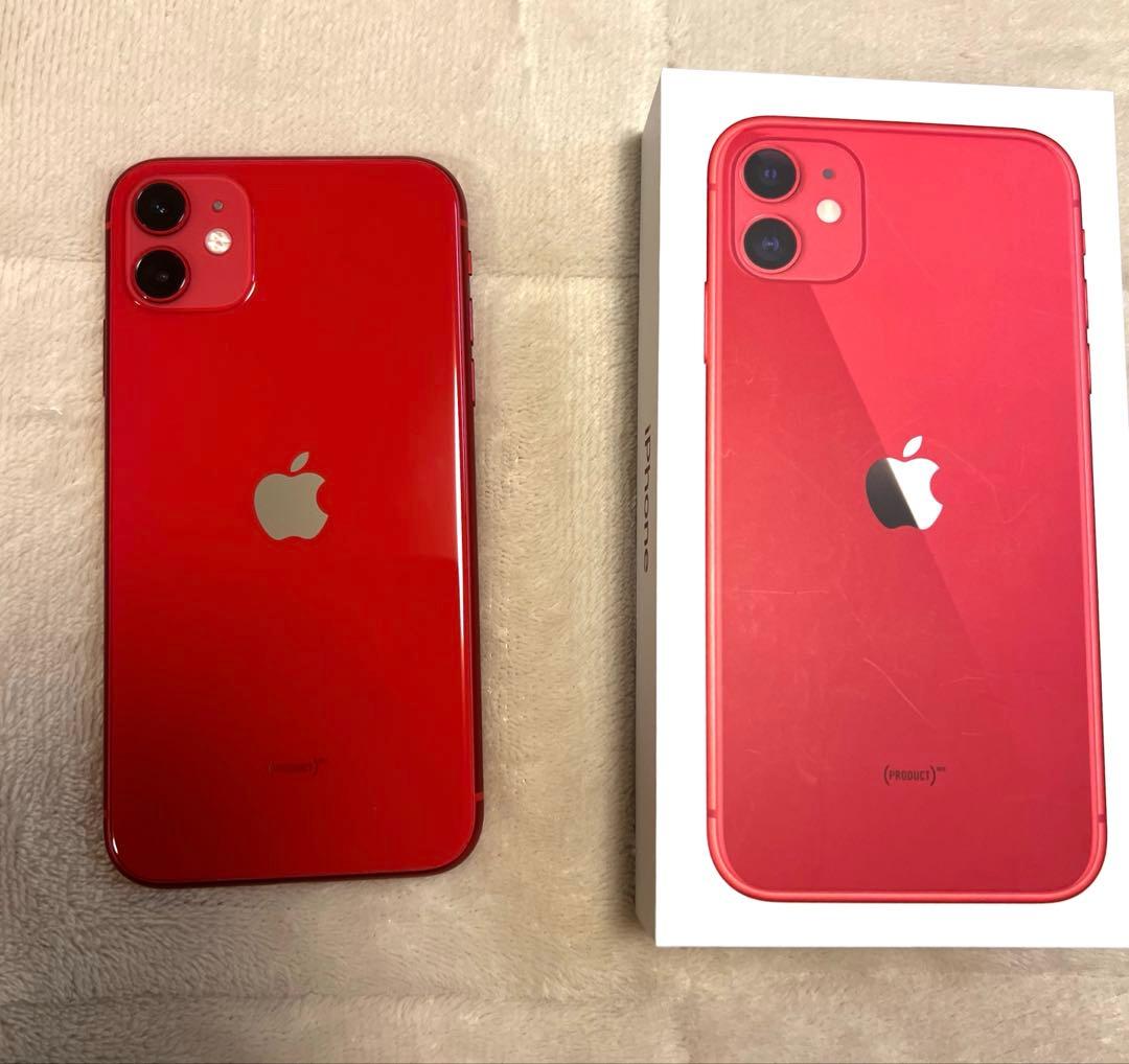 【美品】Apple iPhone 11 64GB 本体 レッド 85%