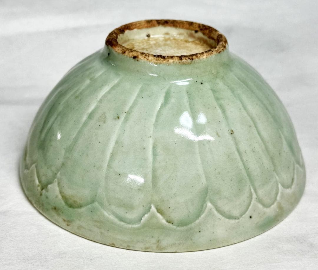 宋時代 龍泉窯青磁茶碗 時代品 伝世品焼物 歴史唐物 ウブ品 WWTT345