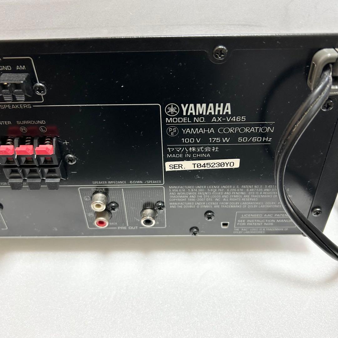 YAMAHA ヤマハ AVアンプ 5.1ch ブラック AX-V465 動作品