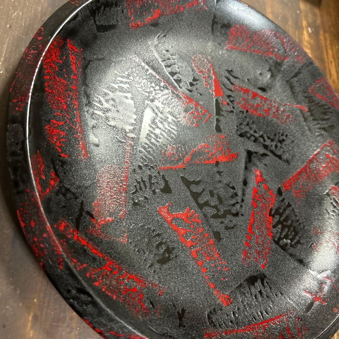 津軽塗　紋紗塗　菓子鉢　丸皿　福士漆器製作所　工芸品