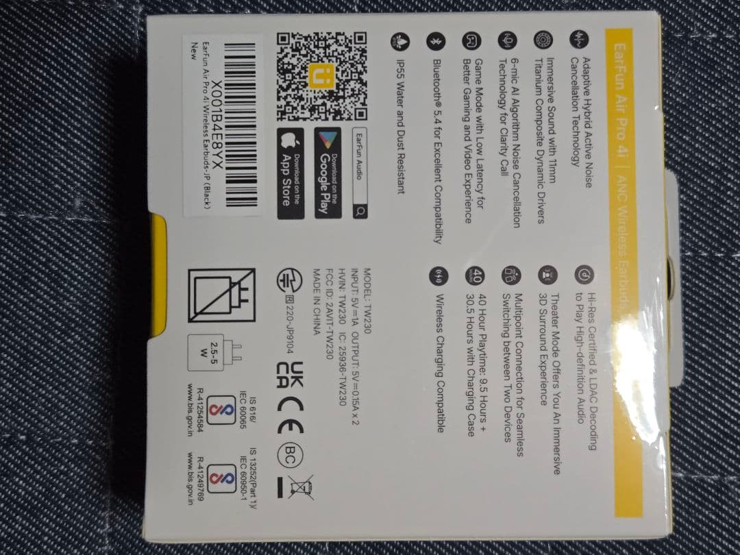 【新品未開封】EarFun Air Pro 4i ブラック ワイヤレスイヤホン