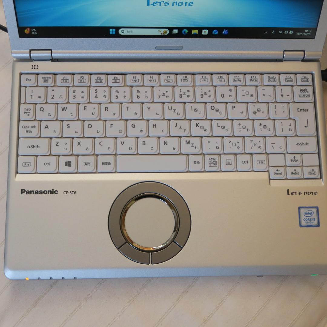 レッツノートSZ6／i5-第7世代／8GBメモリ／DVD／Office 2024