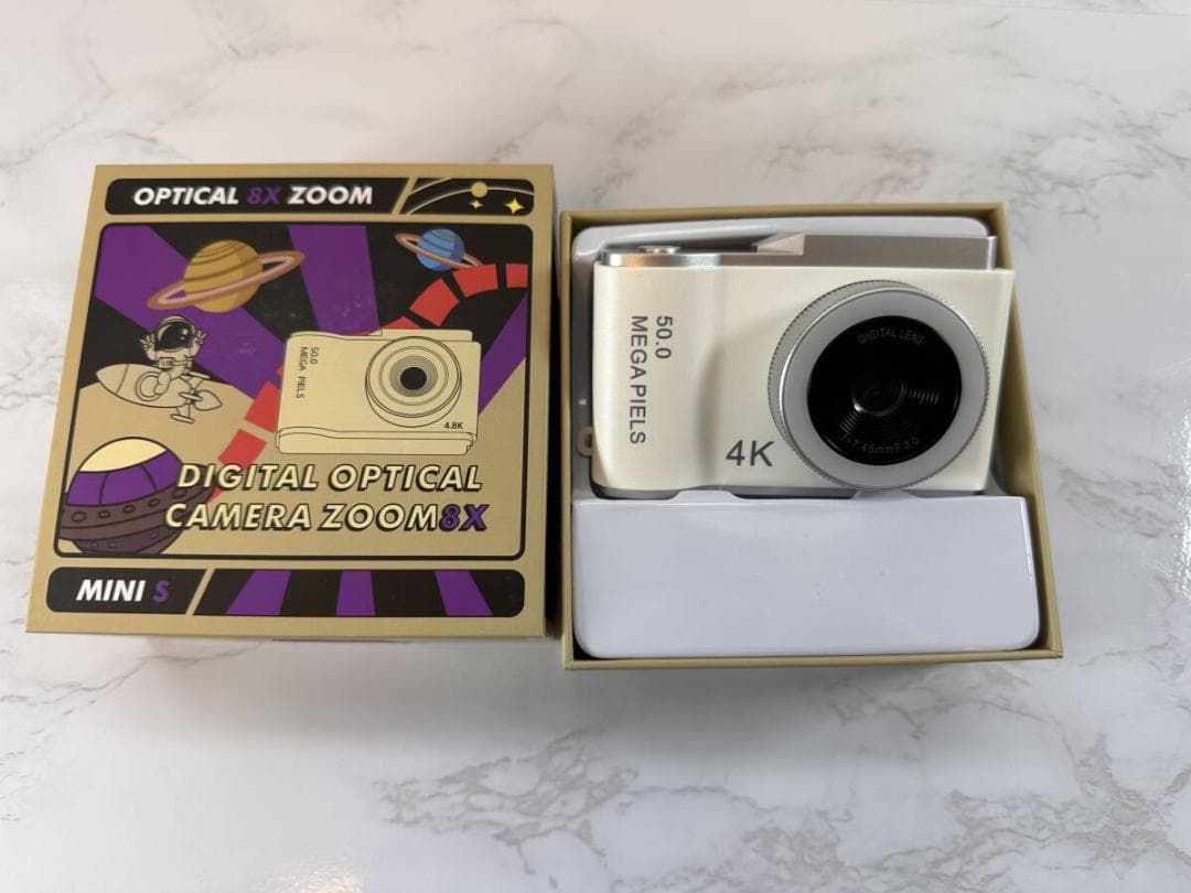 4K デジタルカメラ オートフォーカス搭載 4800万画素 軽量 ホワイト