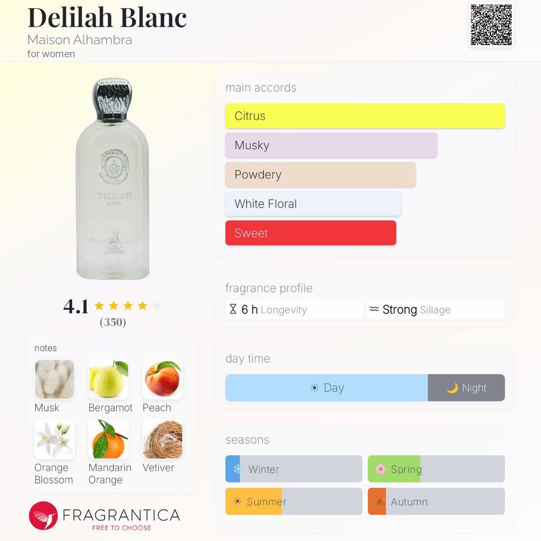 DelilahBlanc100ml新品未開封ドバイ購入正規品Valaya系の香り
