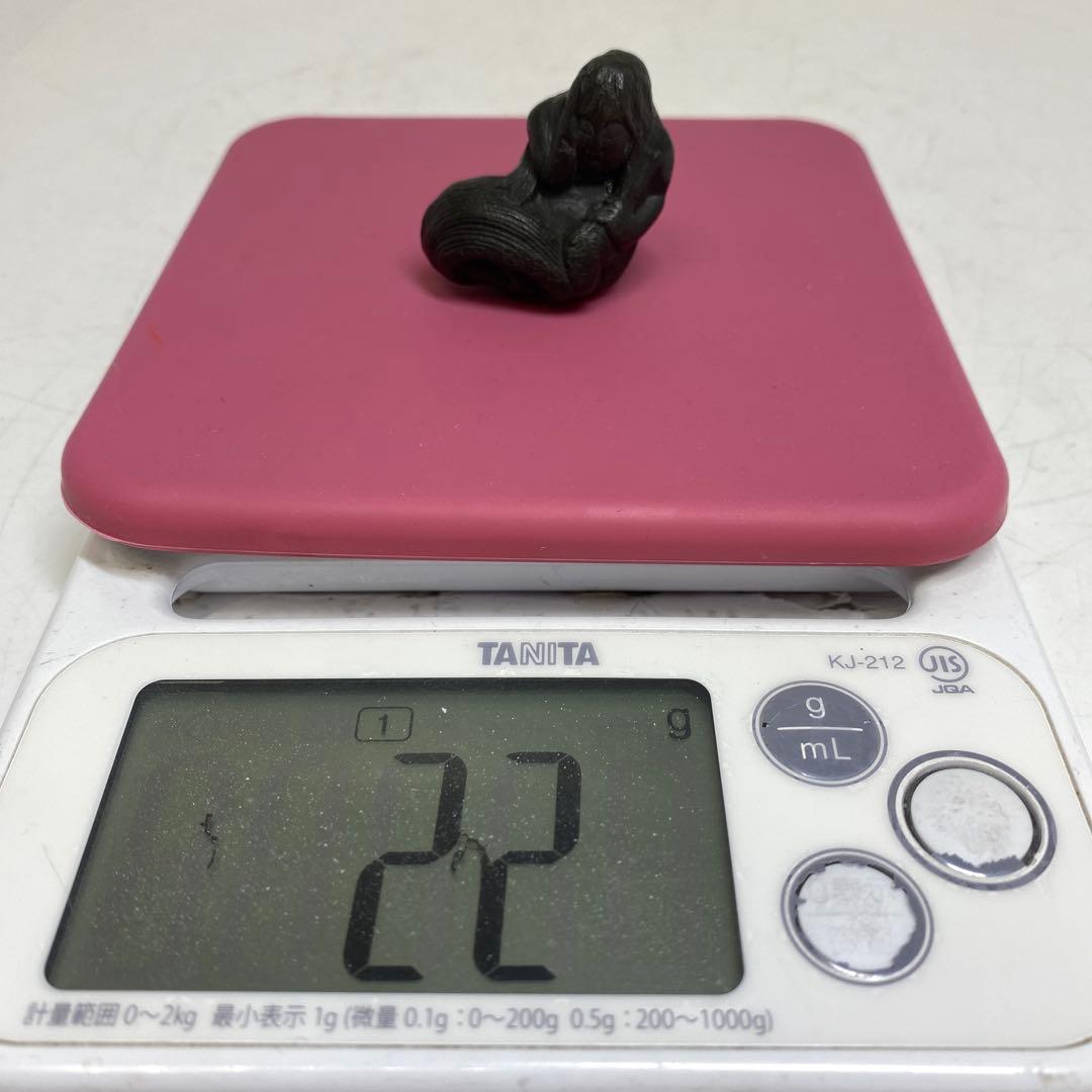 江戸時代　木彫　人形根付　タサチ　22g 東S8-0402☆2F