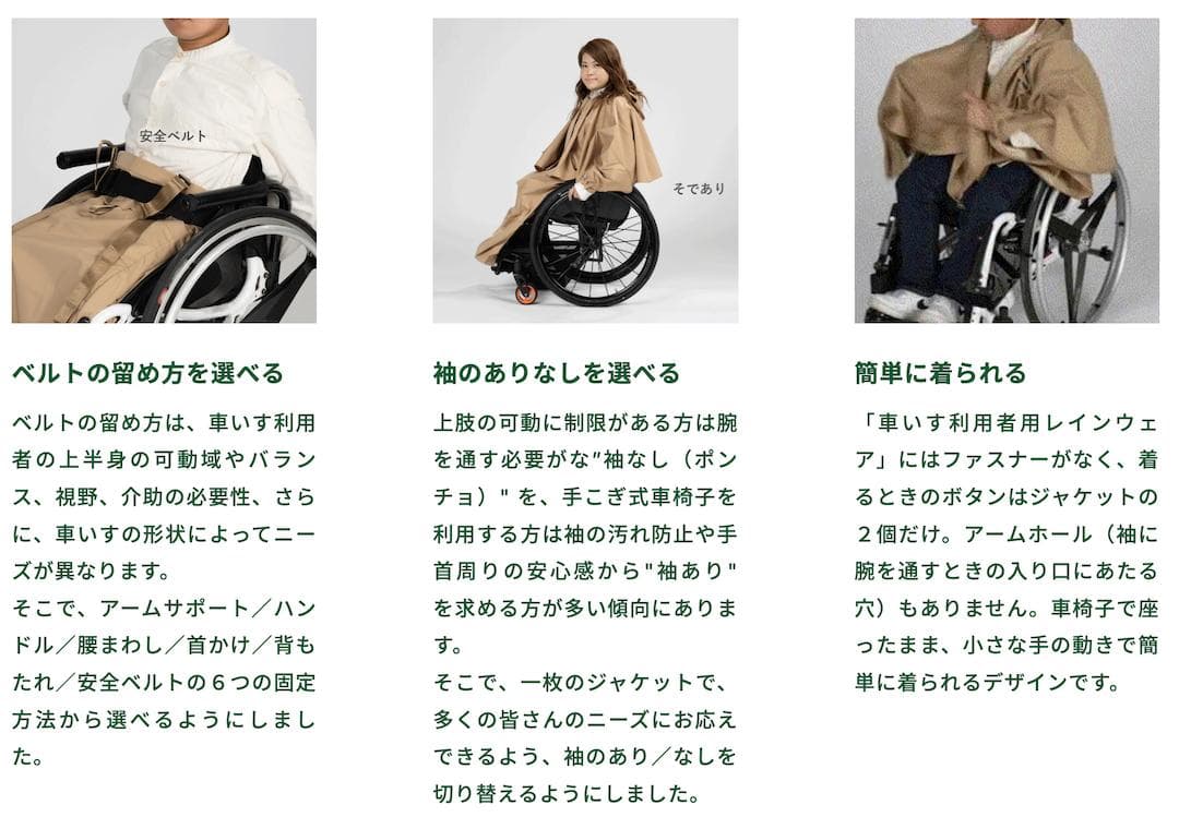 新品⭐️グッドデザイン賞★ケアウィル 車椅子用レインコート ジャケットのみ！　黒