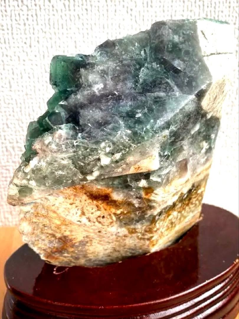 か*爺様 T1017特価★着払いパープルグリーンフローライトキューブ結晶原石クラ