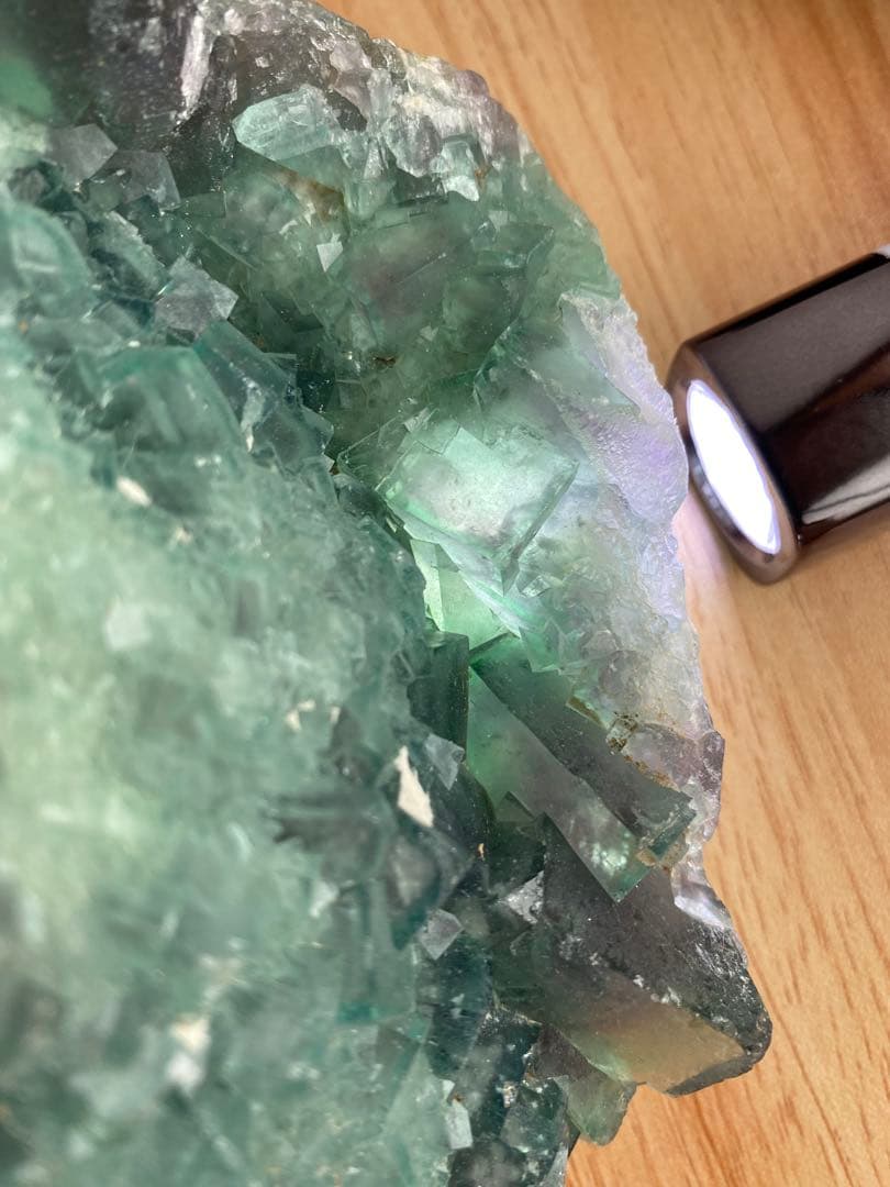 か*爺様 T1017特価★着払いパープルグリーンフローライトキューブ結晶原石クラ