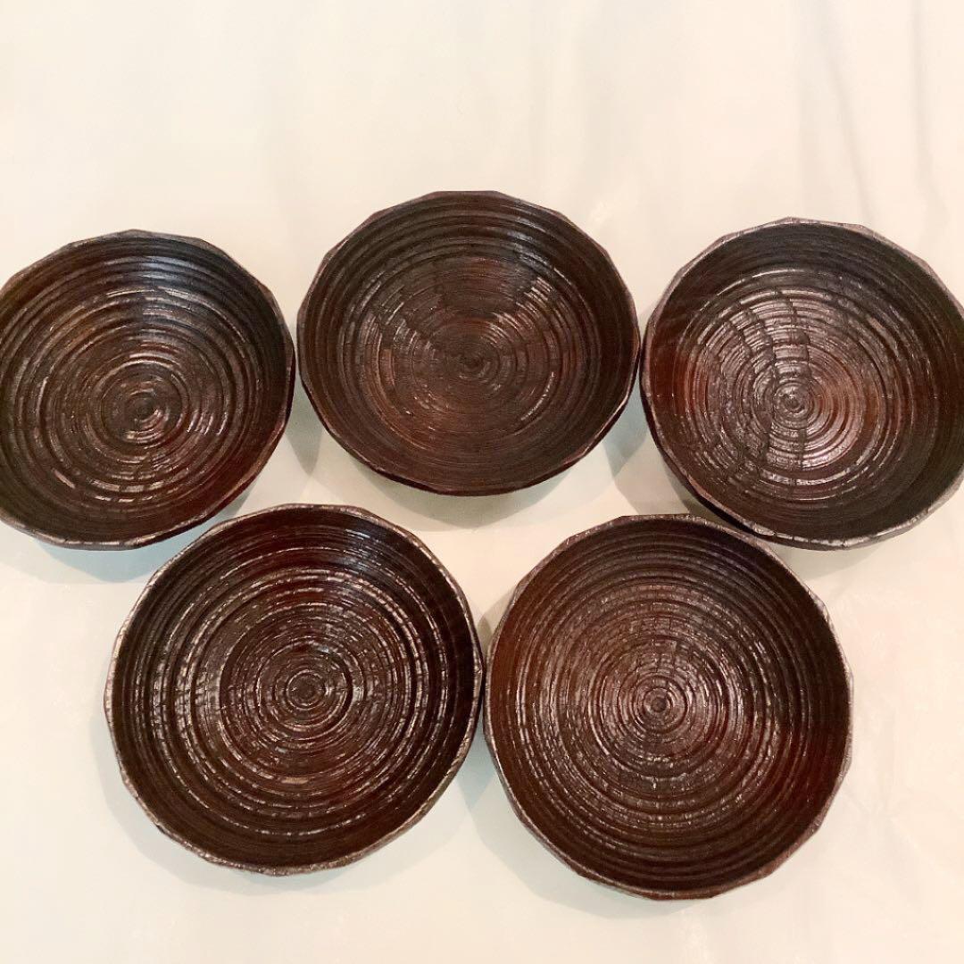 【茶道具】茶托5客セット 三代 治兵衛作 小皿
