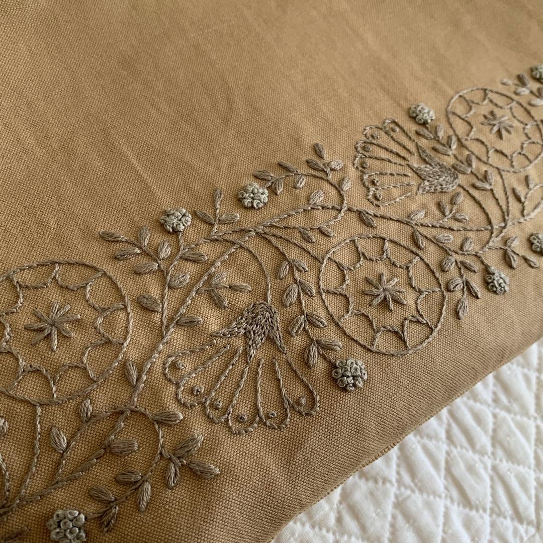 手刺繍 巾着ミニバッグ 2way