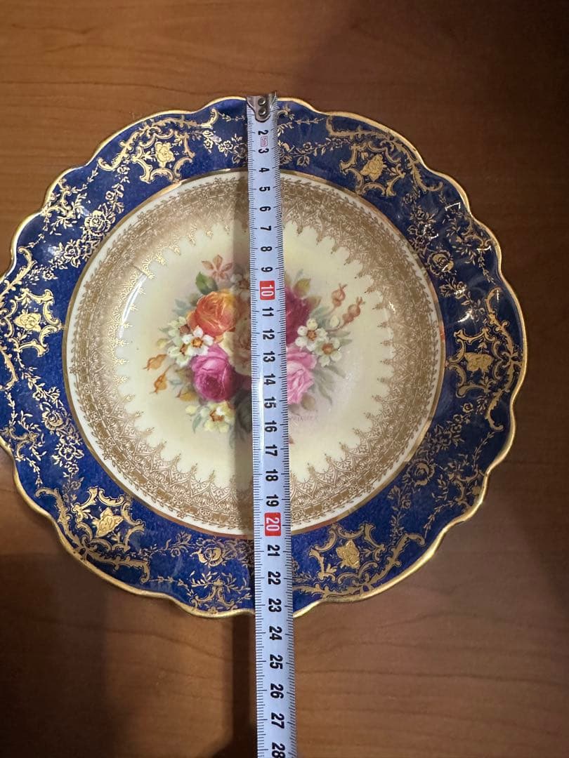 アンティーク花柄プレート 約27cm クレセント社　イギリス