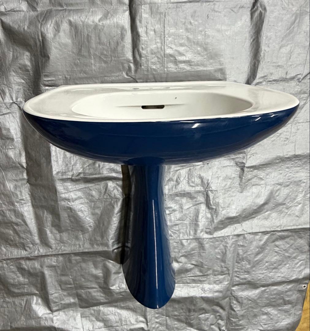 ビンテージ TOTO 洗面台 ペデスタル付前丸洗面器