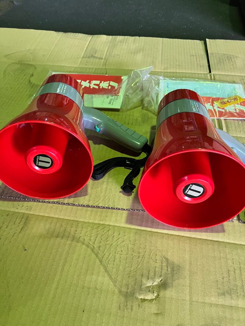 UNI-PEX 防滴メガホン TR-215S赤 2個セット　サイレン付