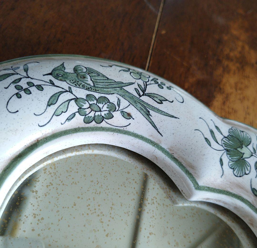 アンティークミラー made France mirror フランス 陶器製 鏡