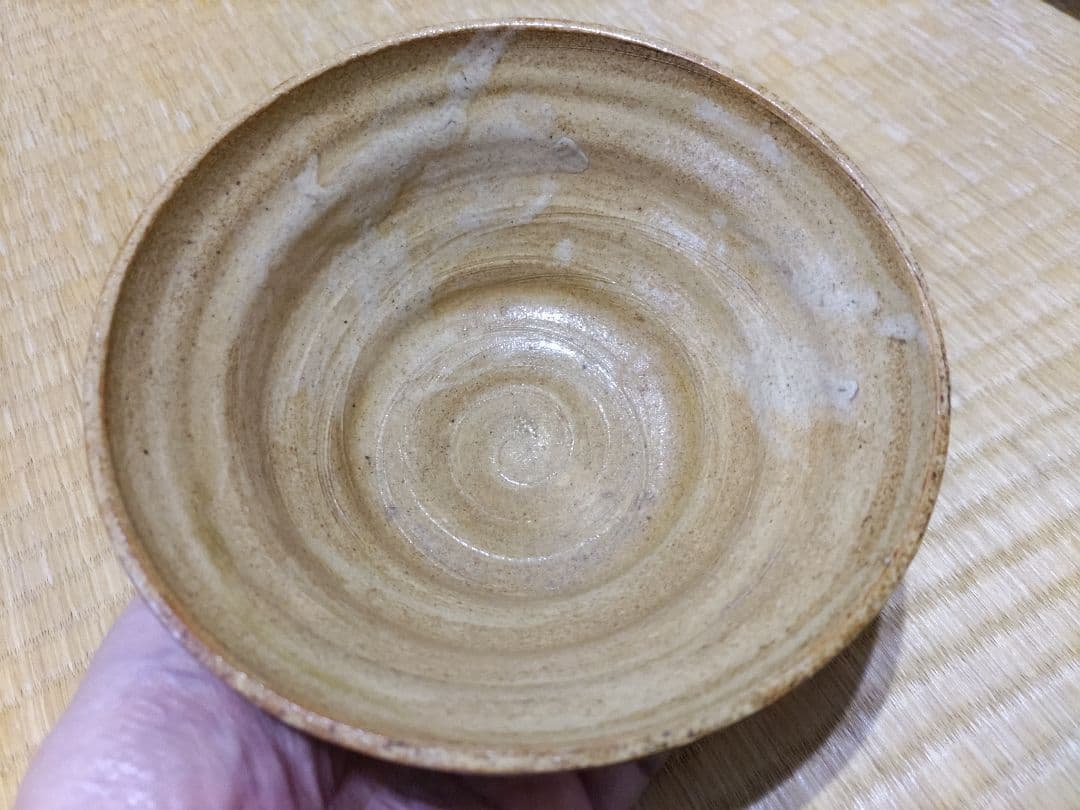 長岡空権　楽山焼　黄伊羅保　茶碗（径15.5～16.0）無傷
