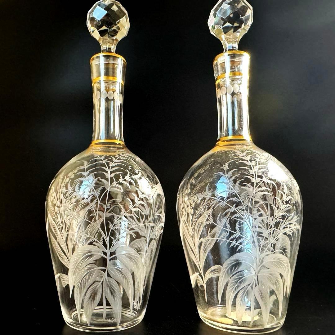 BACCARAT オールドバカラ 金彩×エッチング リキュールサービスセット