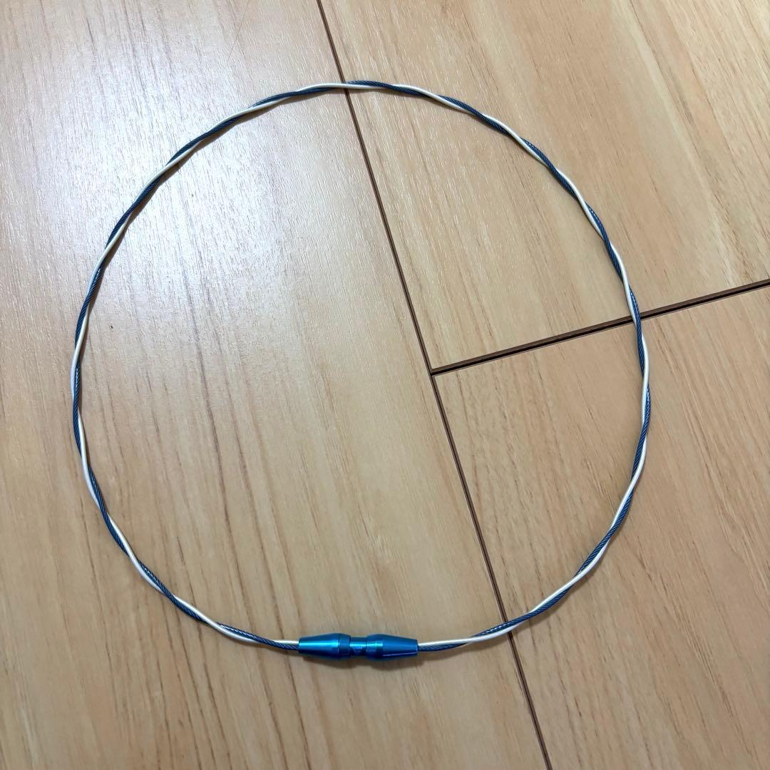 ファイテンネックレス【ブルー×ホワイト】全長50cm