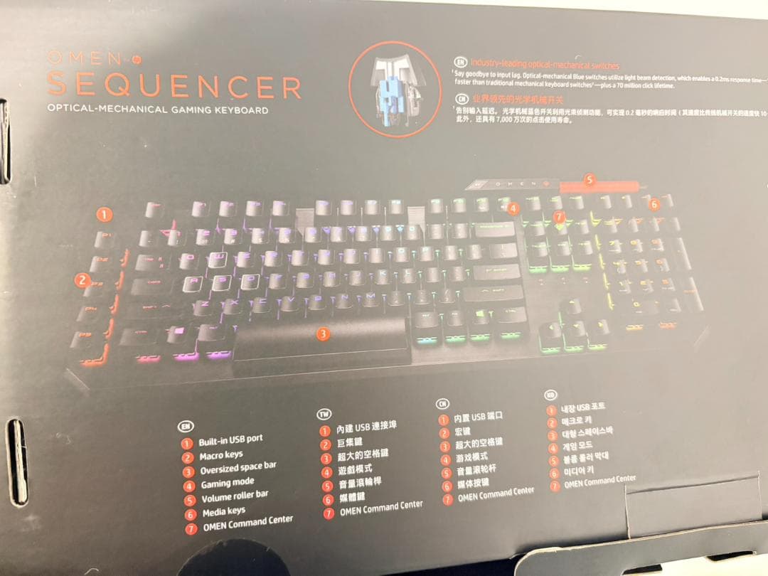 HP OMEN SEQUENCER ゲーミングキーボード 青軸 光学式スイッチ