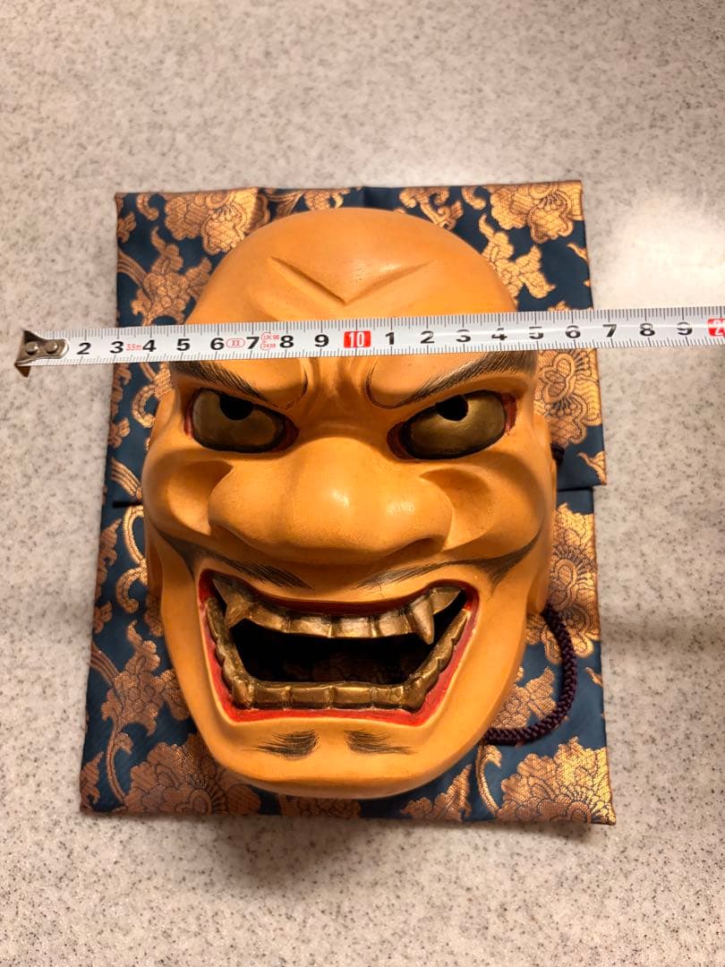 能面　木彫 手彫り 裏銘あり 平成13年作 面袋付