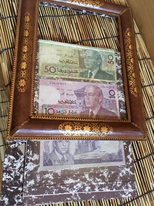 モロッコのレア紙幣&額縁
