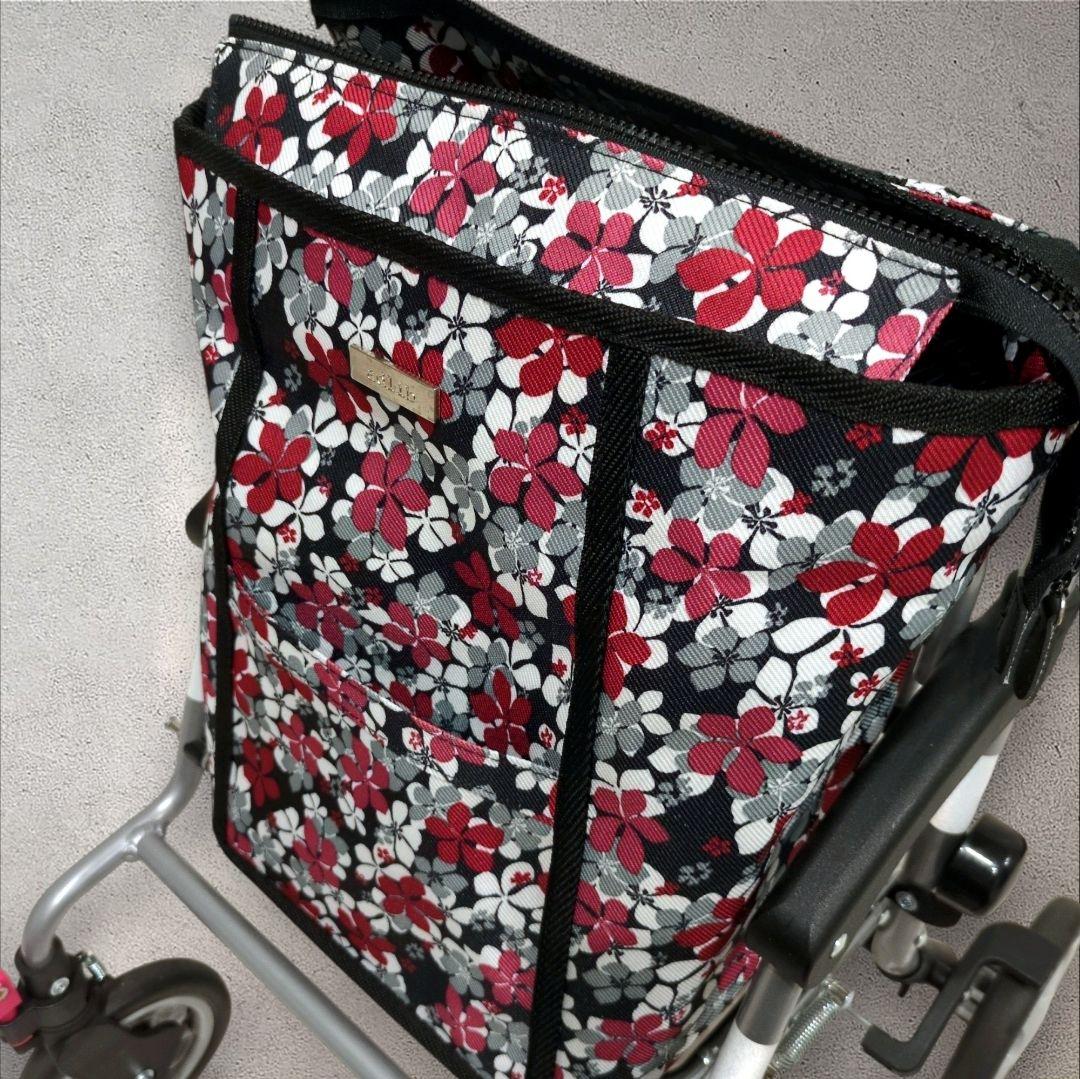 【美品】島製作所 シルバーカー 折りたたみ 花柄 軽量 介護 コンパクト