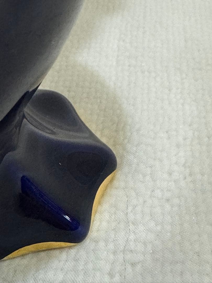 【希少性大・青のコラボ】FranceSamalens 陶器ボトル＆瑠璃色一輪挿し