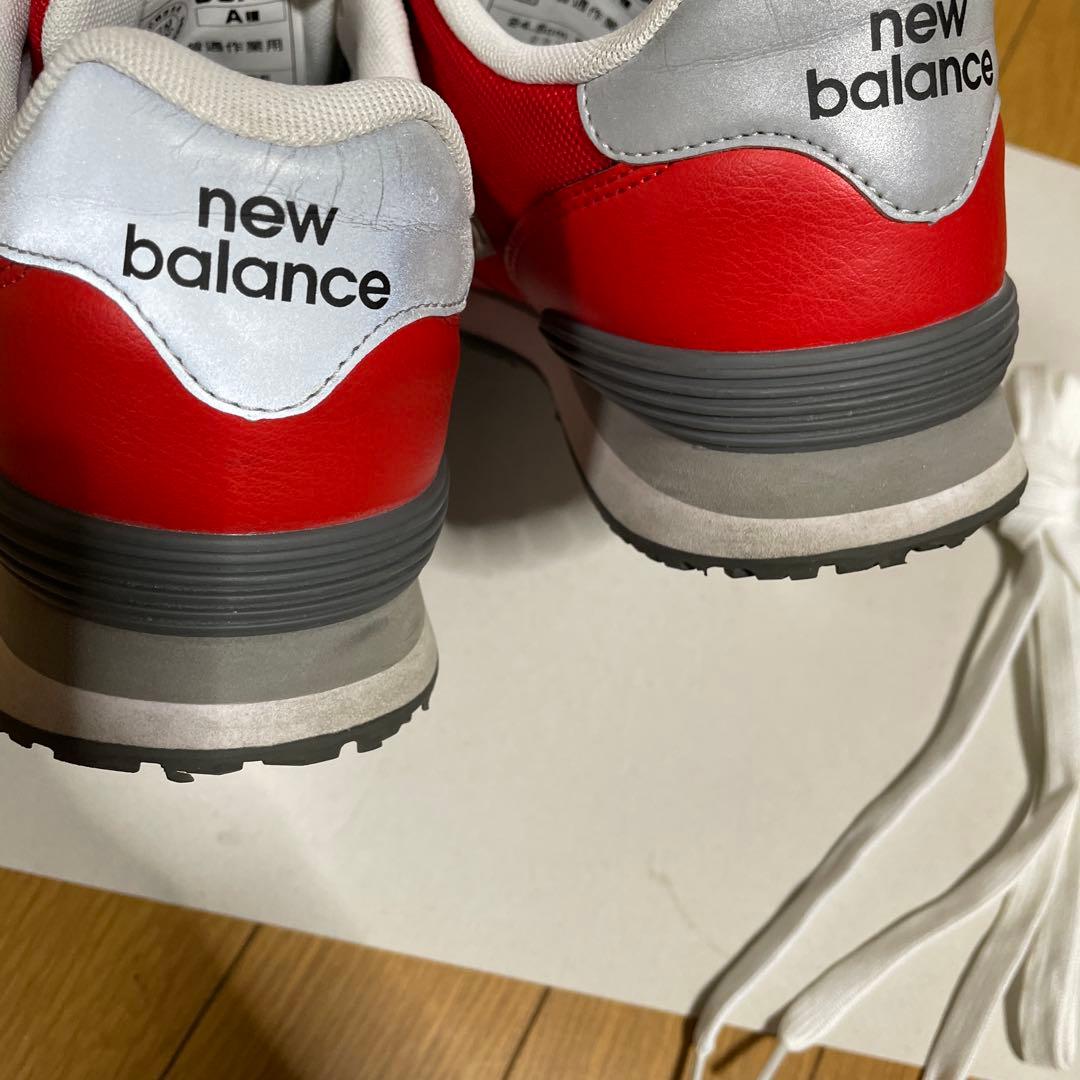 new balance 赤 スニーカー安全靴