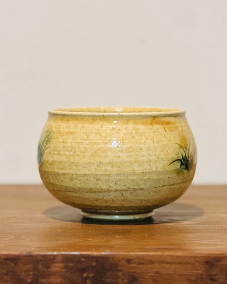 黄瀬戸茶碗　三一世　加藤唐三郎造　共箱　美濃焼