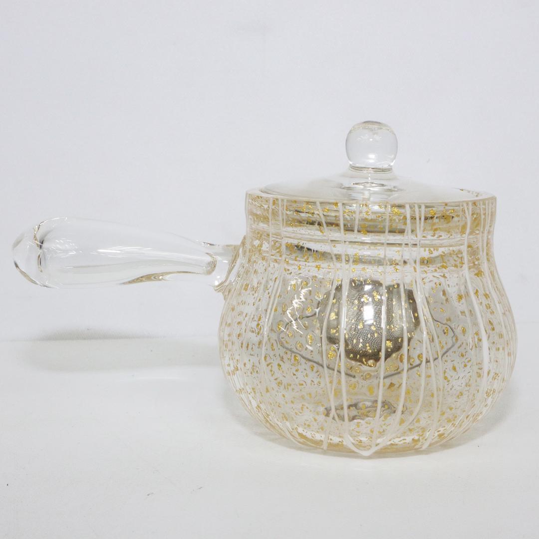 吉田勝美 作 玻璃の匠 ガラス製 硝子急須 煎茶道具　共箱 未使用