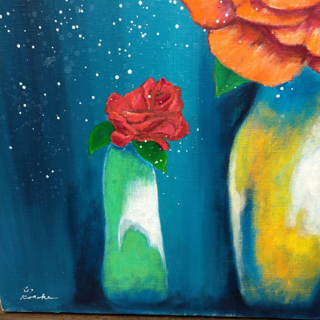 アクリル画 薔薇 絵画