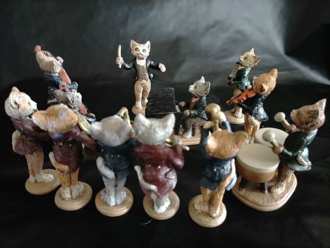 【希少】猫 オーケストラ 12体セット セトクラフト ミニチュア 楽団 美品