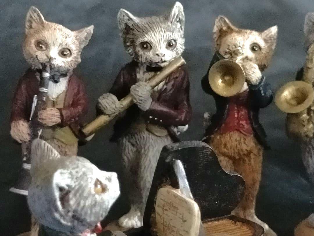 【希少】猫 オーケストラ 12体セット セトクラフト ミニチュア 楽団 美品
